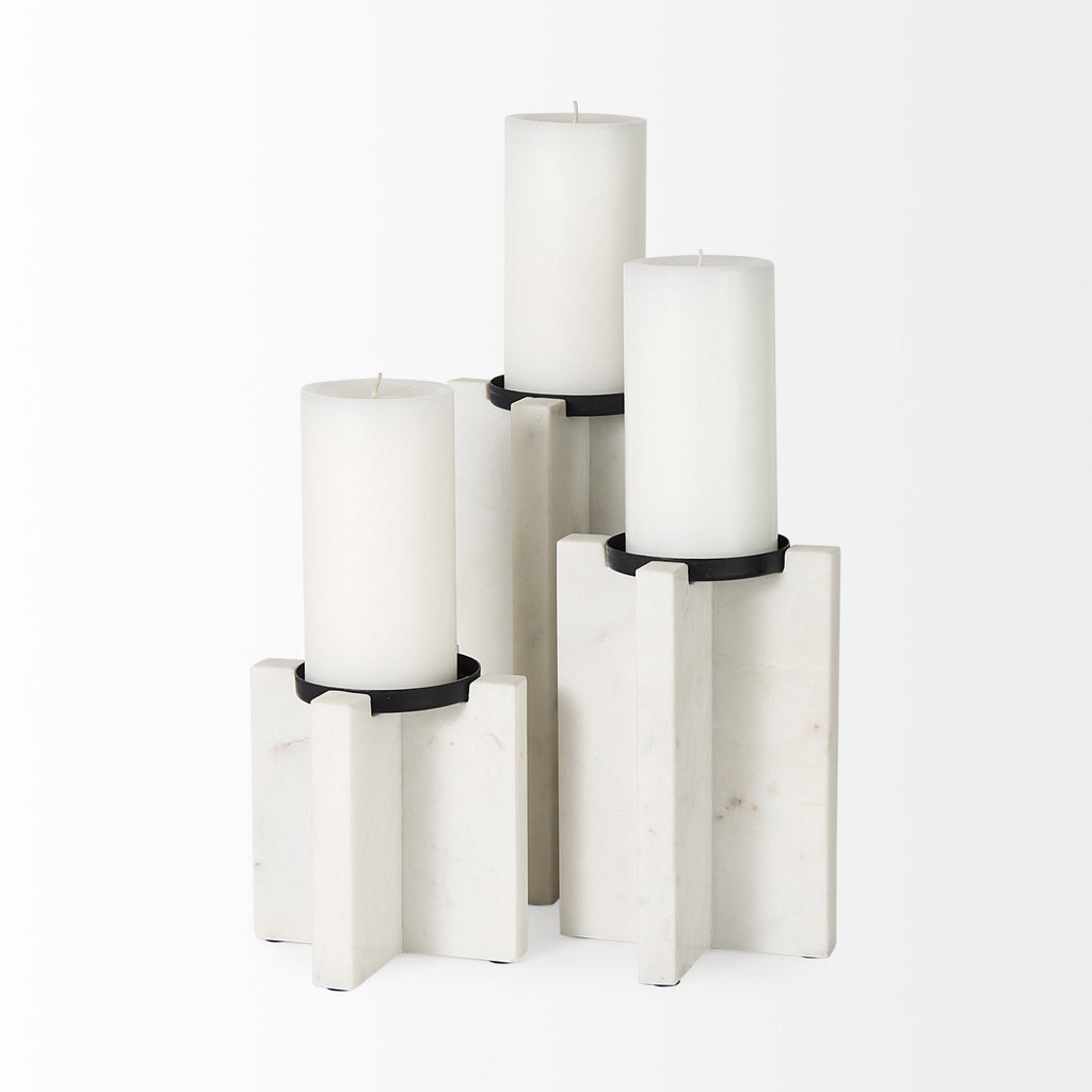 Mercana Sophia 5.5" x 3.5" x 10.5" Marble Candle Holder