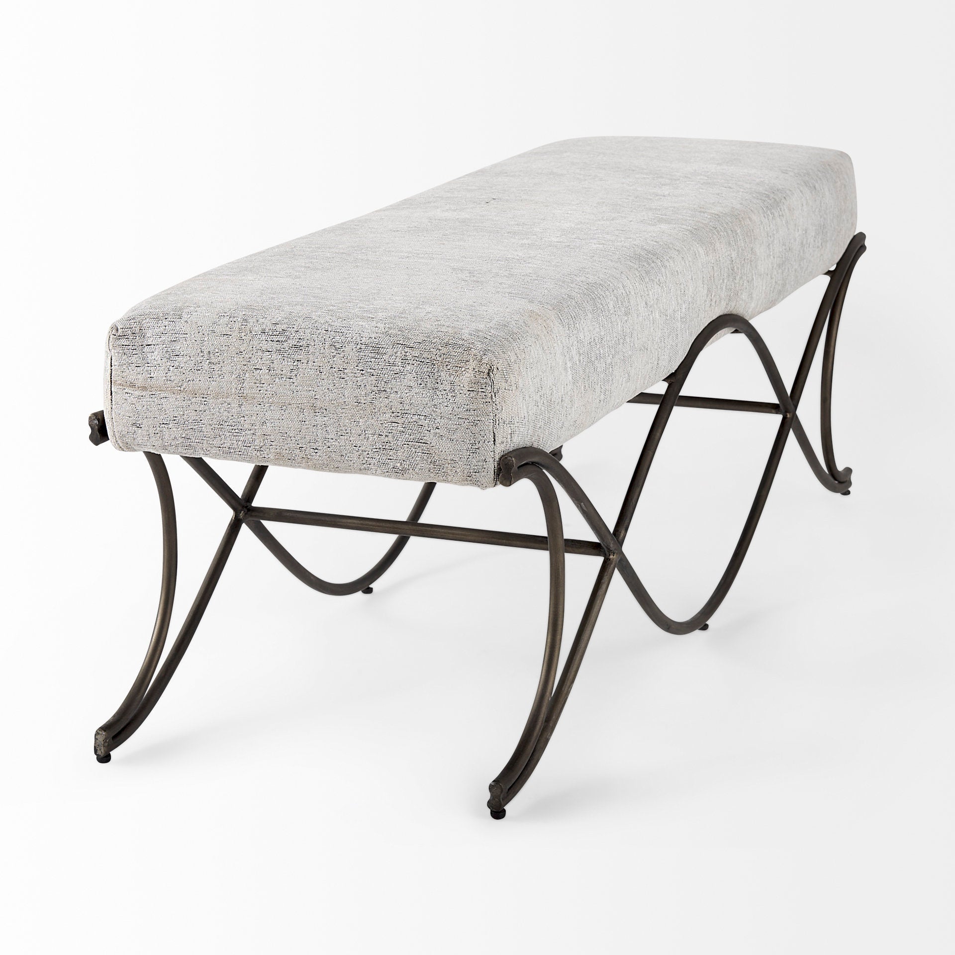 Mercana Ayla 55" x 17.6" x 18" Metal Bench