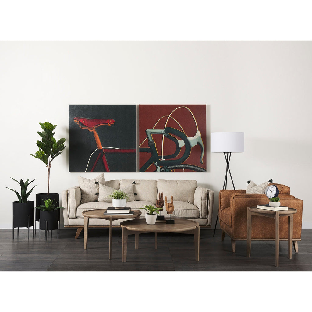 Mercana Cleaver 39.5" x 39.5" x 16" Solid Wood Coffee Table
