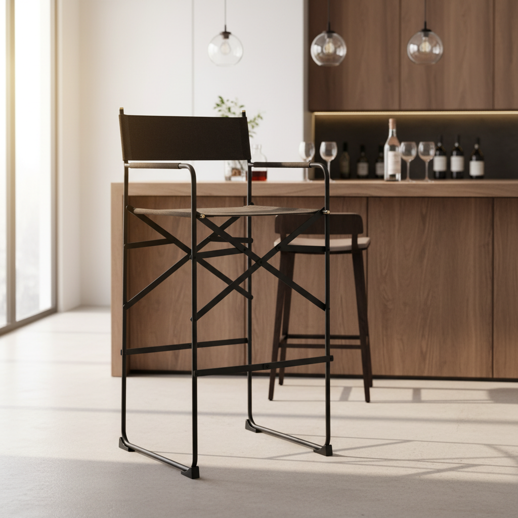 Mercana Direttore 19.3" x 20" x 44.3" Metal Stool