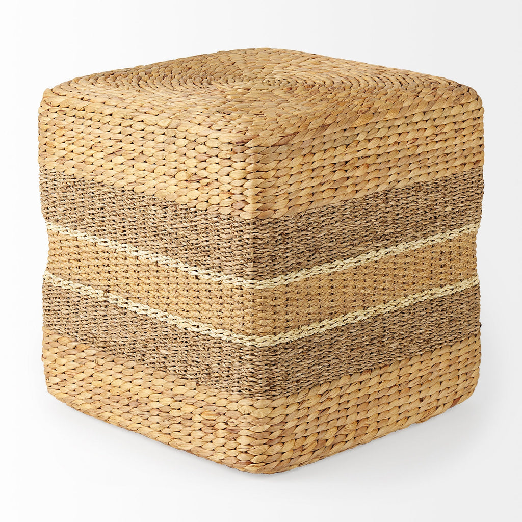 Mercana Maya 17.7" x 17.7" x 17.7" Seagrass Pouf - Square