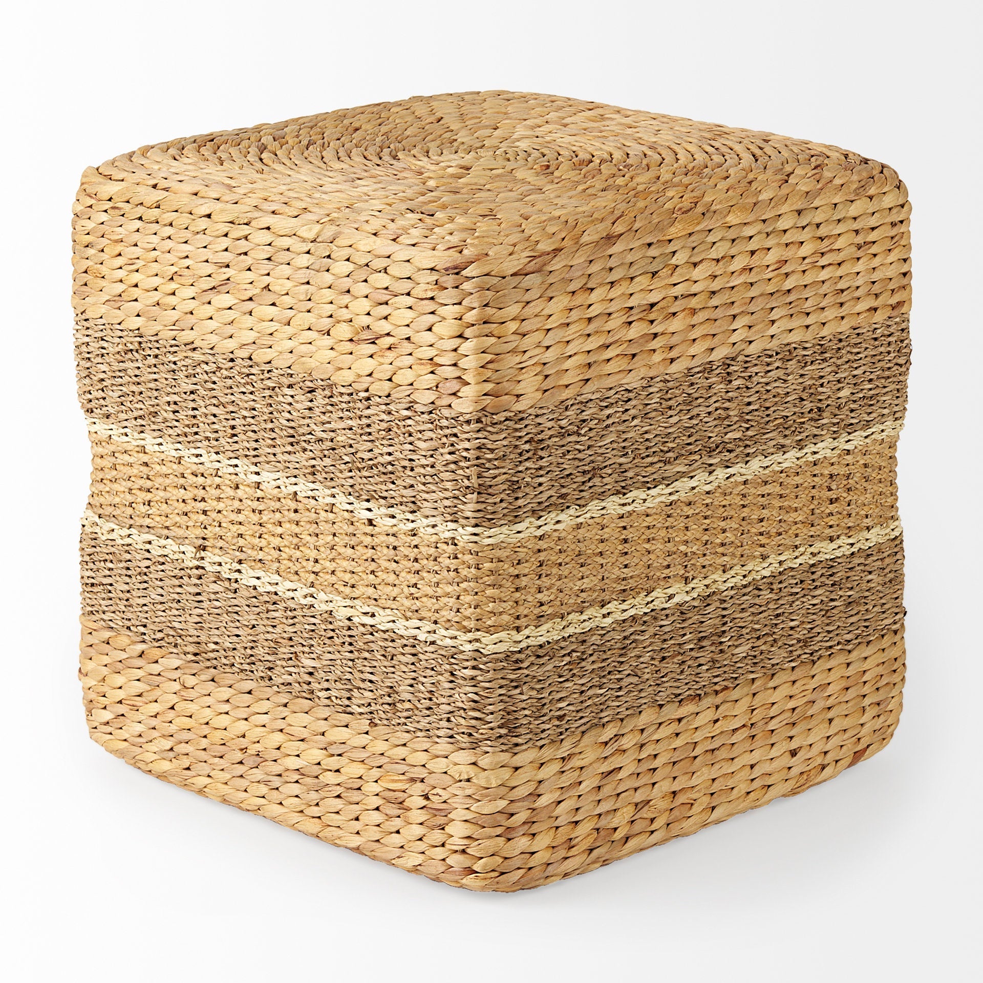 Mercana Maya 17.7" x 17.7" x 17.7" Seagrass Pouf - Square