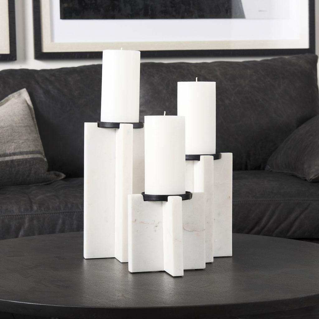 Mercana Sophia 5.5" x 3.5" x 10.5" Marble Candle Holder