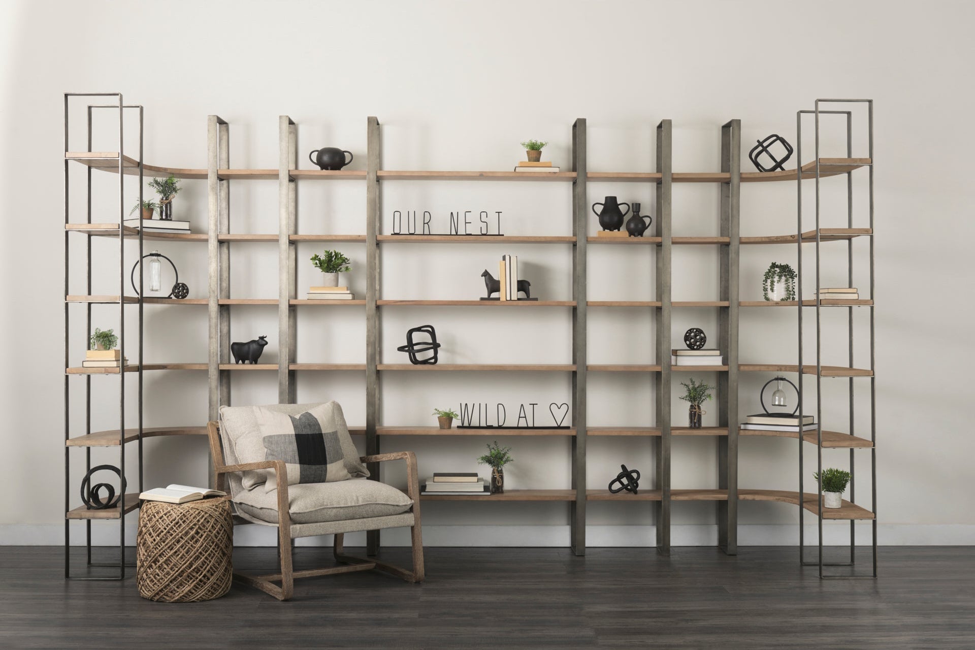 Mercana Taunton 80" x 10.5" x 90" Solid Wood Wall Shelf
