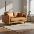 Mercana D'Arcy 65.4" x 36.6" x 33.9" Genuine Leather Love Seat