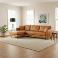 Mercana D'Arcy 111" x 70" x 33" Leather Sectional Sofa