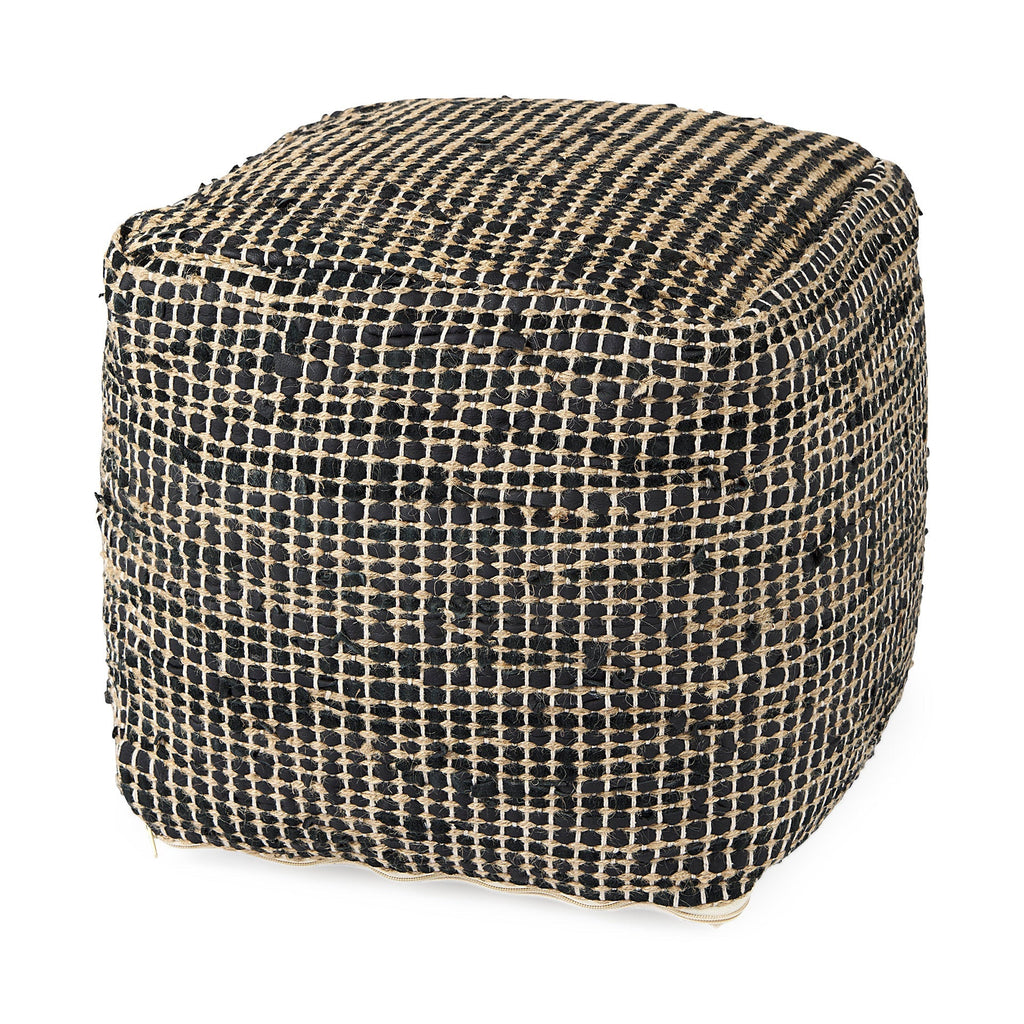 Mercana Aalia 16" x 16" x 16" Leather Pouf