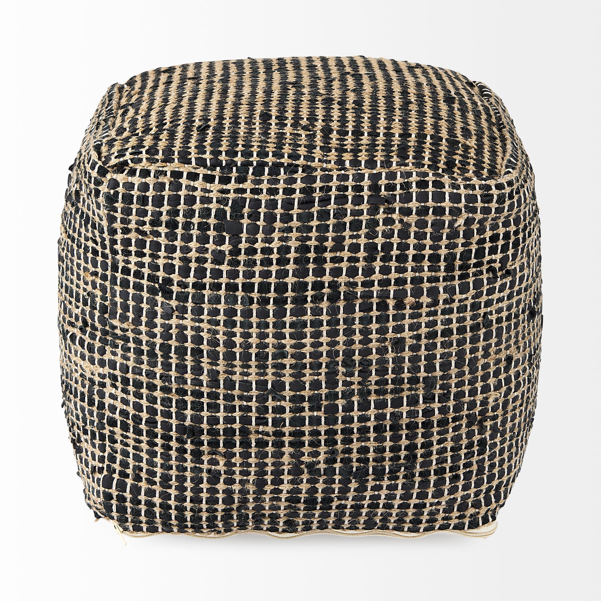 Mercana Aalia 16" x 16" x 16" Leather Pouf