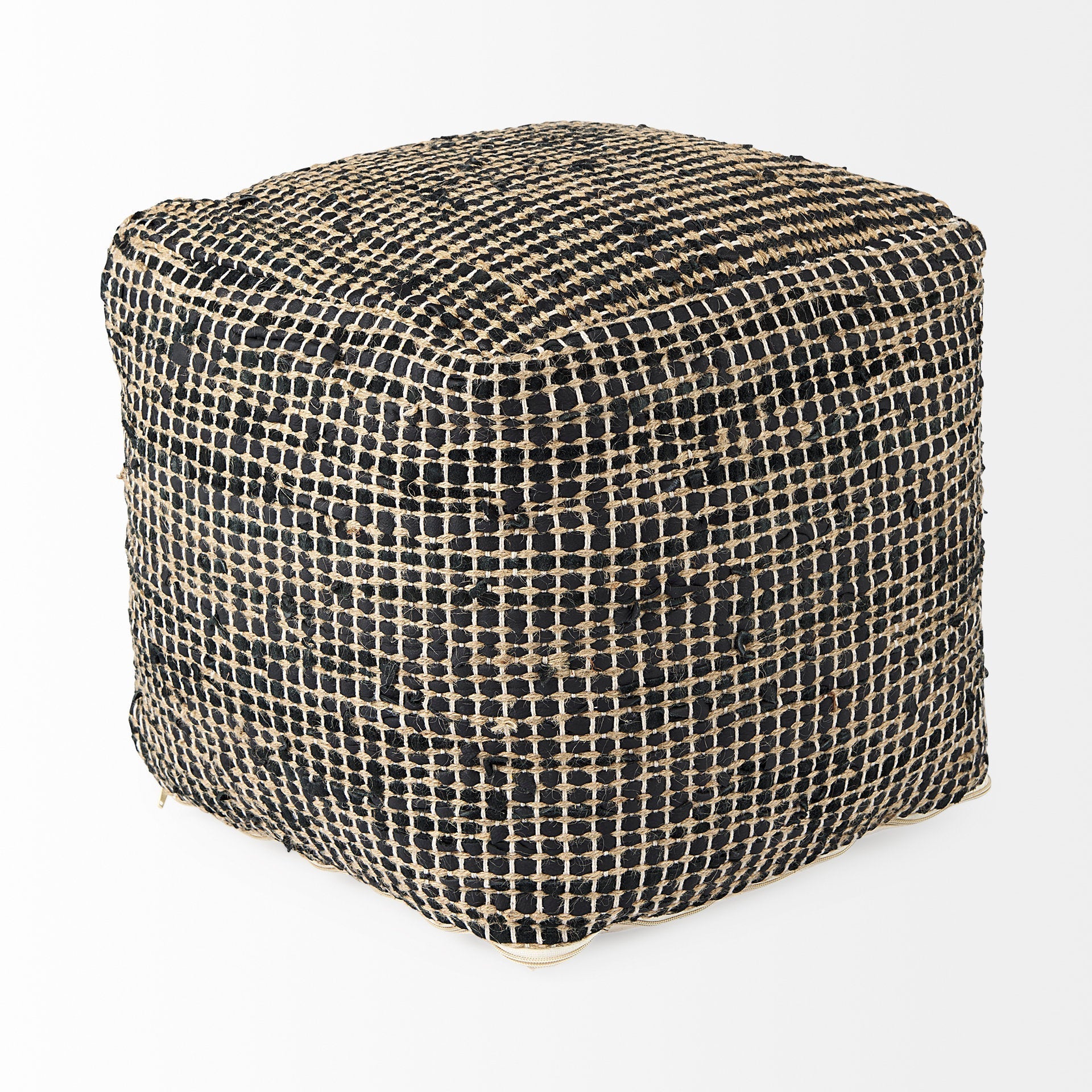 Mercana Aalia 16" x 16" x 16" Leather Pouf