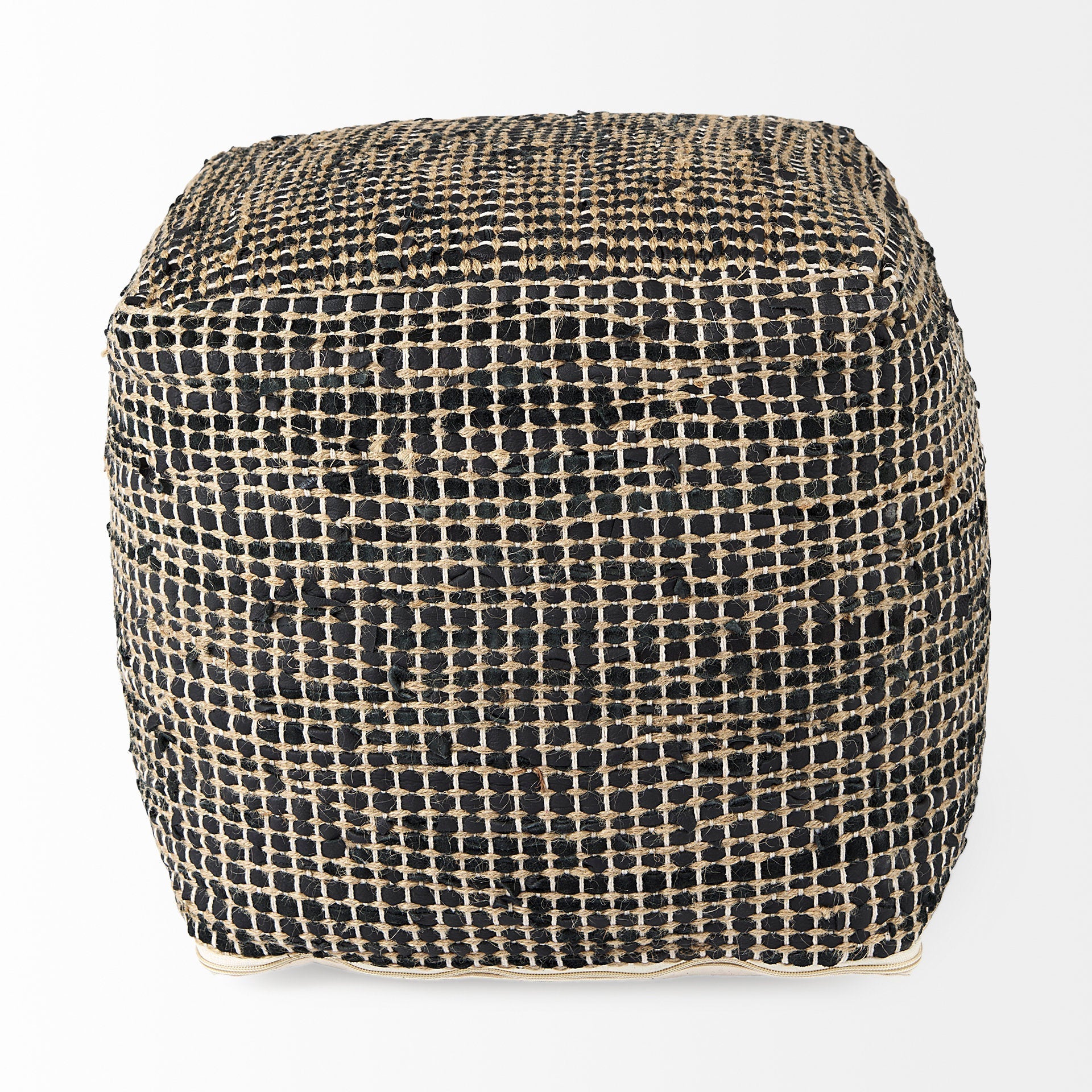 Mercana Aalia 16" x 16" x 16" Leather Pouf
