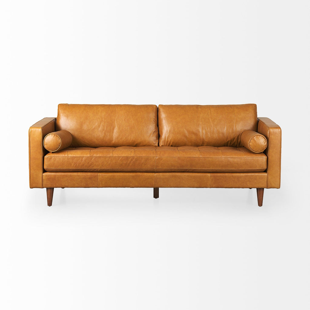 Mercana Svend 87.8" x 37.8" x 34.6" Genuine Leather Standard Sofa
