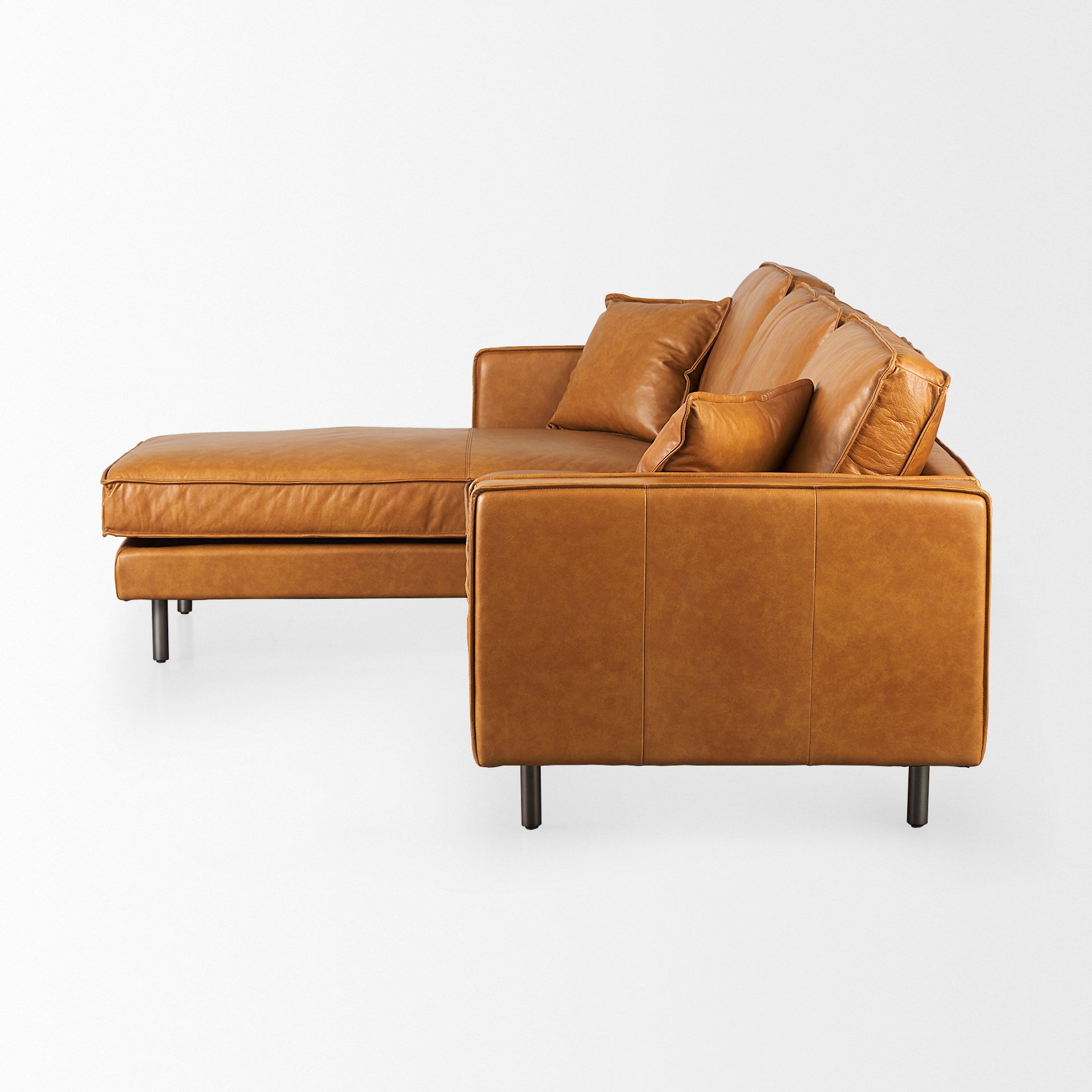 Mercana D'Arcy 111" x 70" x 33" Leather Sectional Sofa