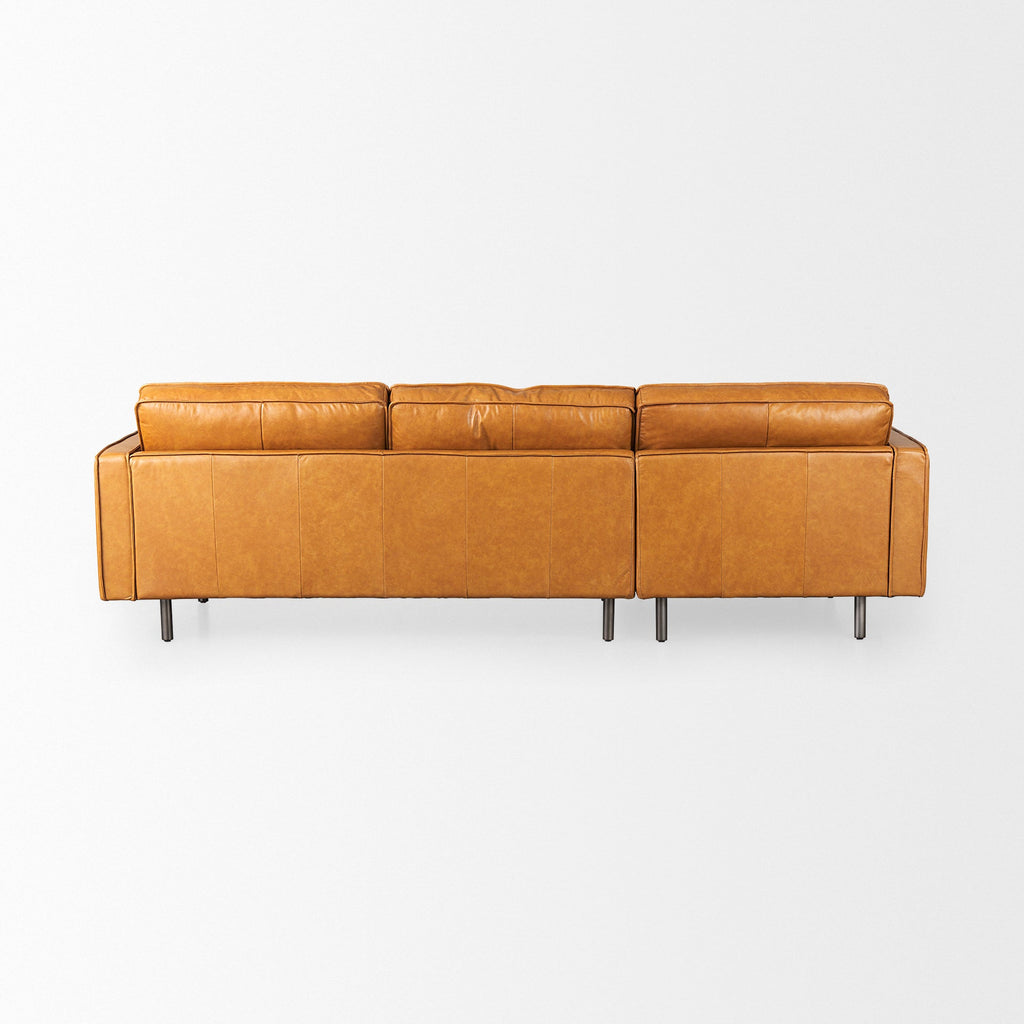 Mercana D'Arcy 111" x 70" x 33" Leather Sectional Sofa