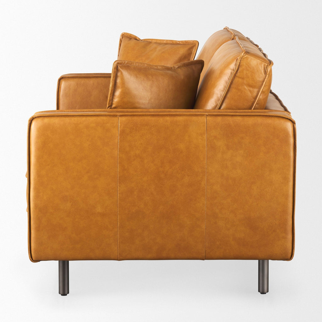 Mercana D'Arcy 65.4" x 36.6" x 33.9" Genuine Leather Love Seat