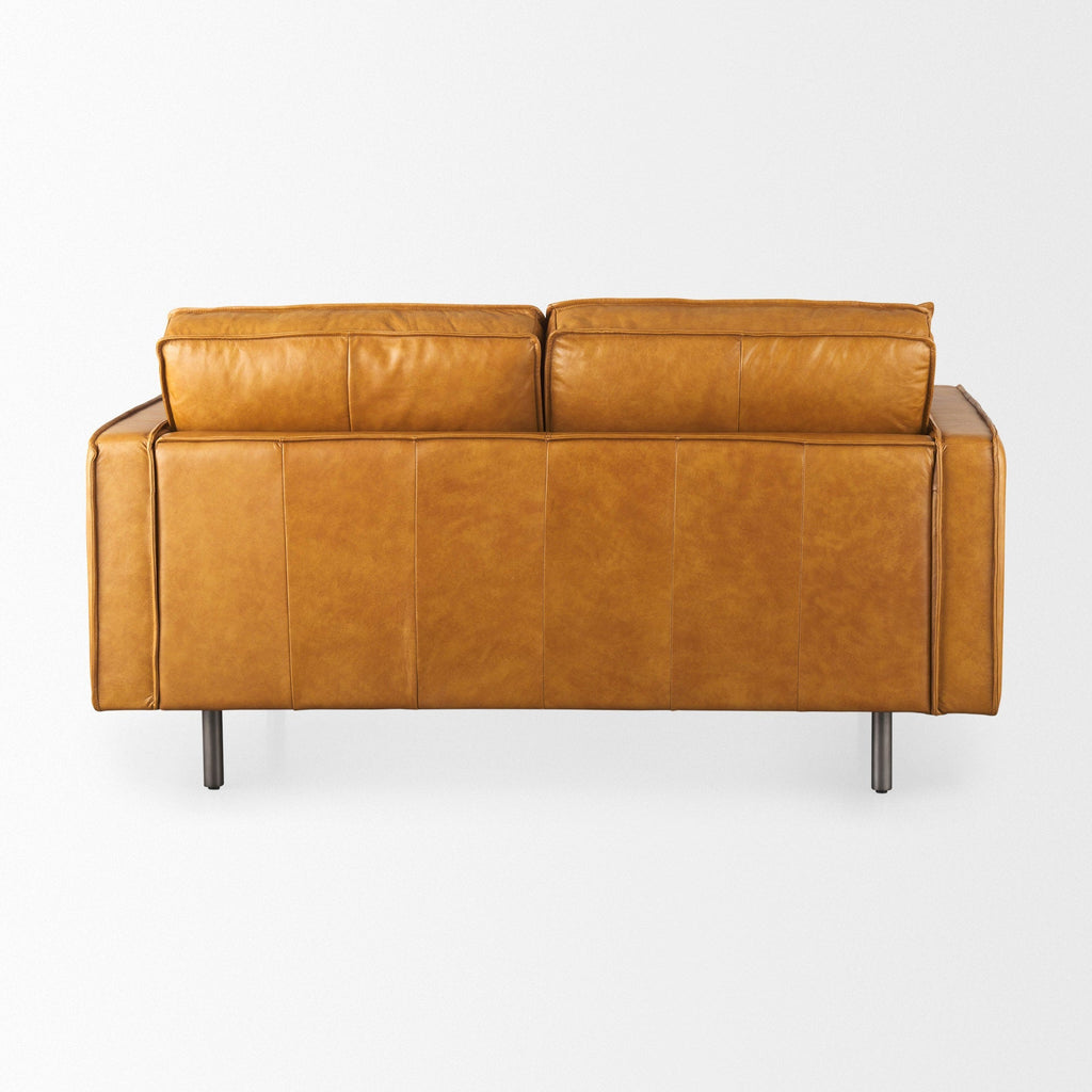 Mercana D'Arcy 65.4" x 36.6" x 33.9" Genuine Leather Love Seat