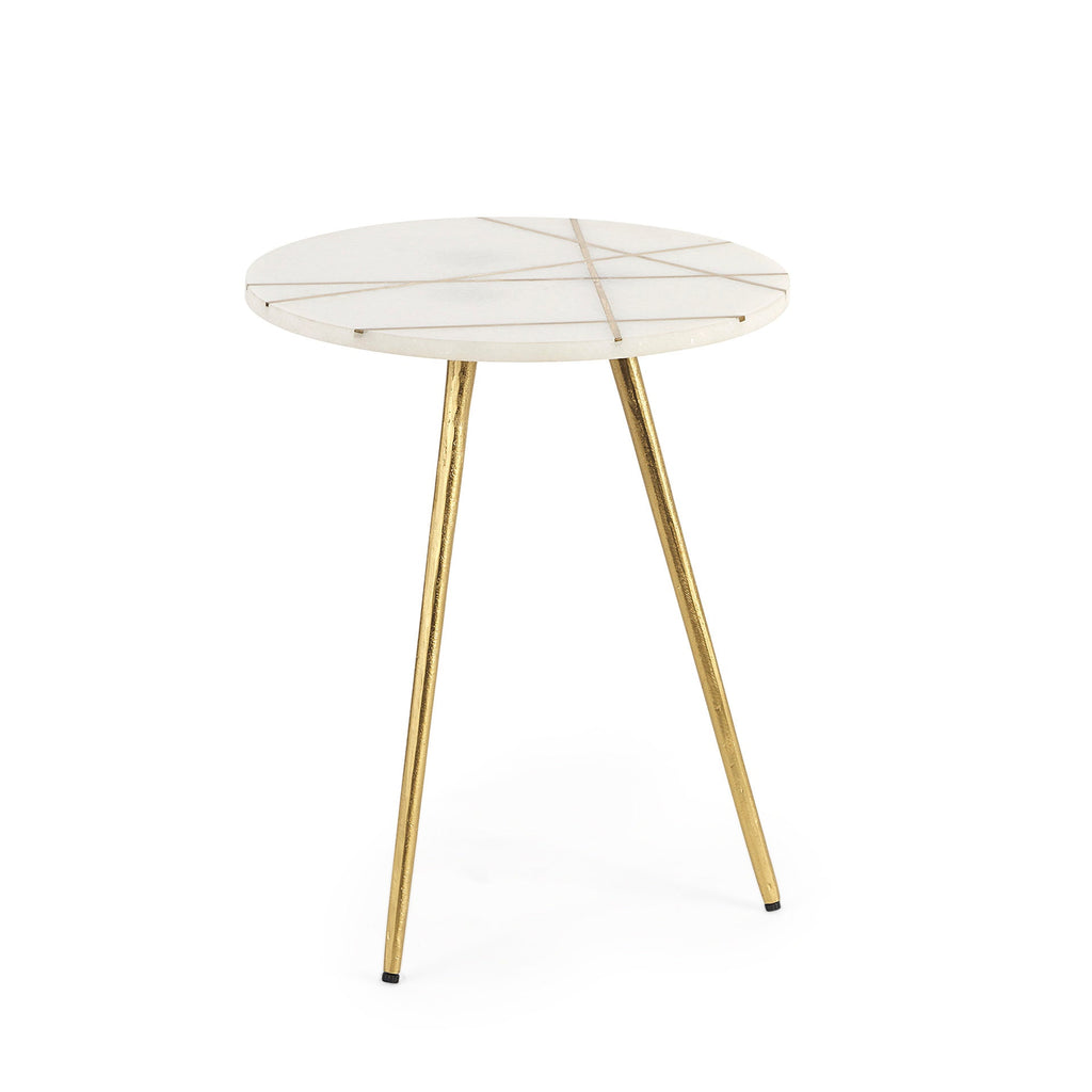Mercana Vivienne 16" x 16" x 19" Marble Side Table
