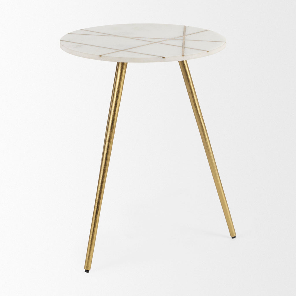 Mercana Vivienne 18" x 18" x 23" Marble Side Table