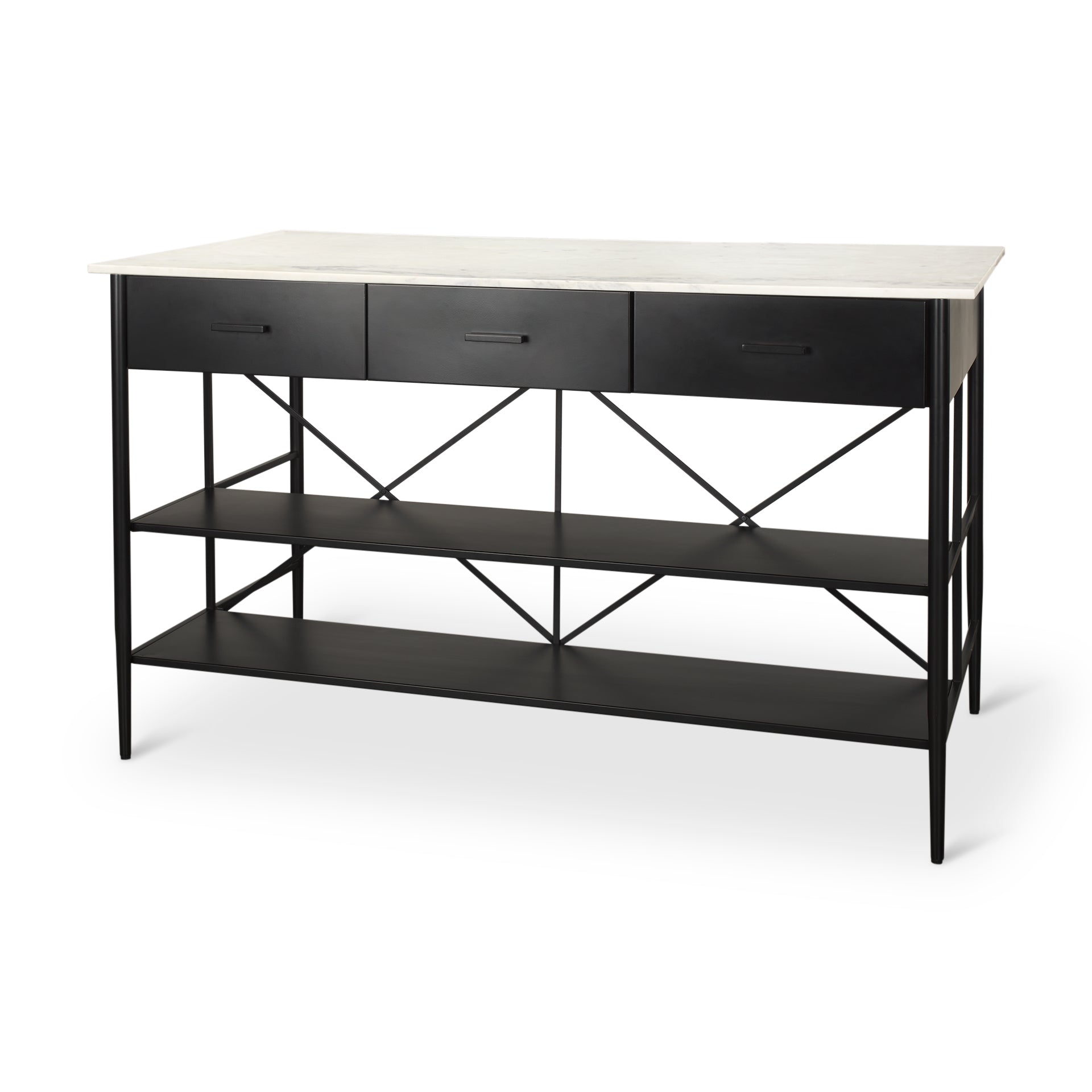Mercana Amika 62" x 34" x 36" Iron Kitchen Island