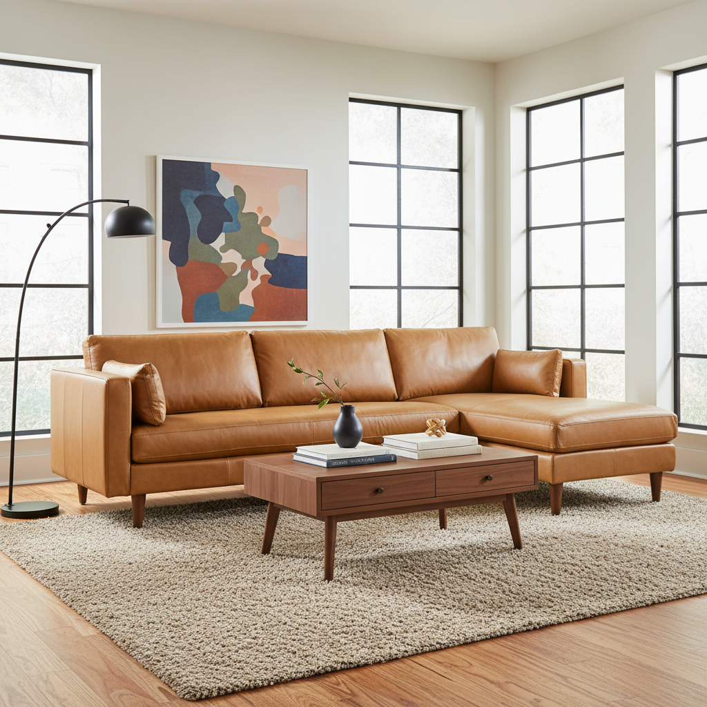 Mercana Elton 68.1" x 34.3" x 111.4" Solid Wood Sectional Sofa
