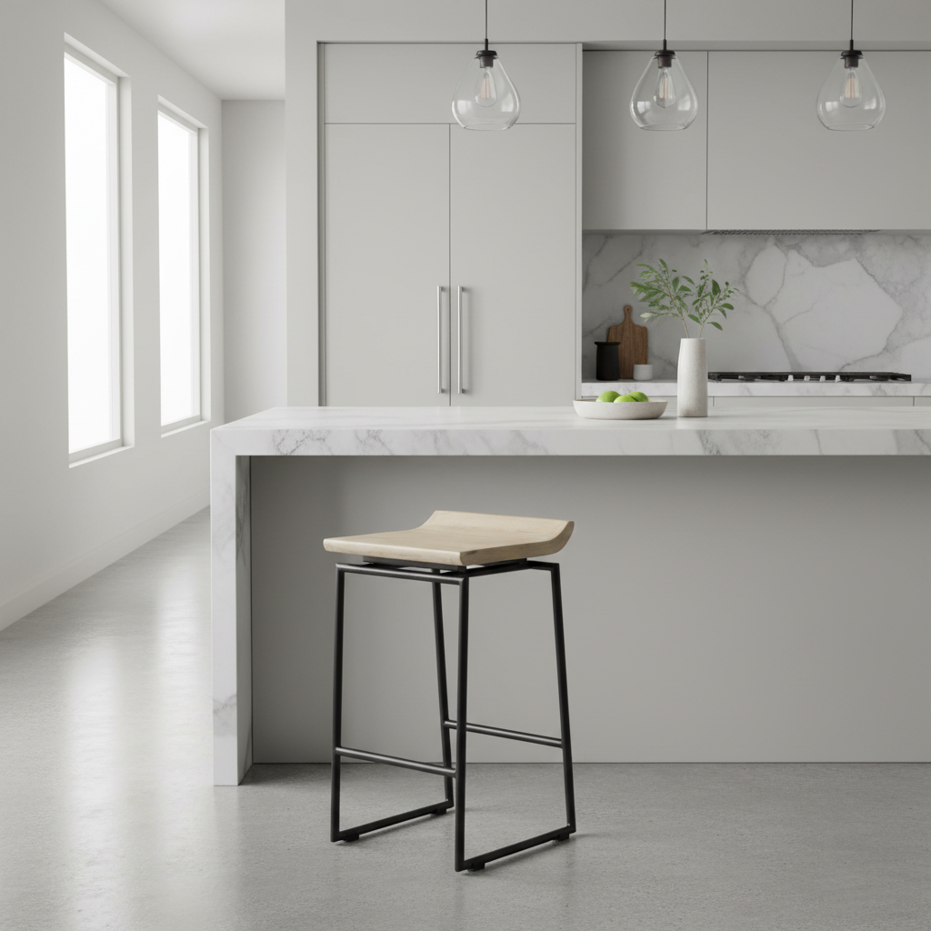 Mercana Givens 14" x 15.5" x 26" Metal Bar Stool