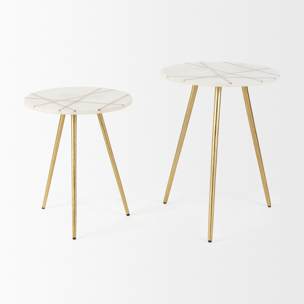 Mercana Vivienne 18" x 18" x 23" Marble Side Table