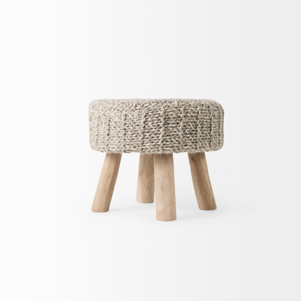 Mercana Bina 19" x 19" x 15" Wool Stool