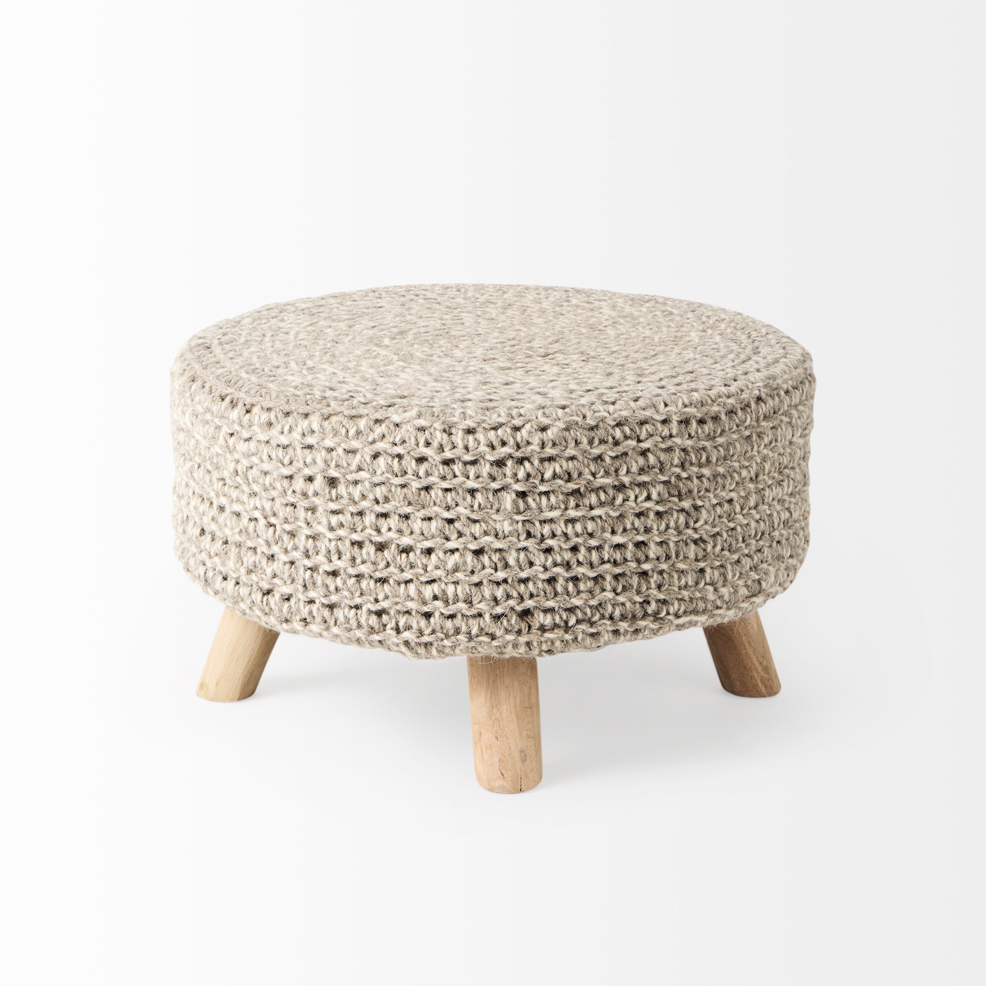 Mercana Bina 24" x 24" x 14" Wool Ottoman