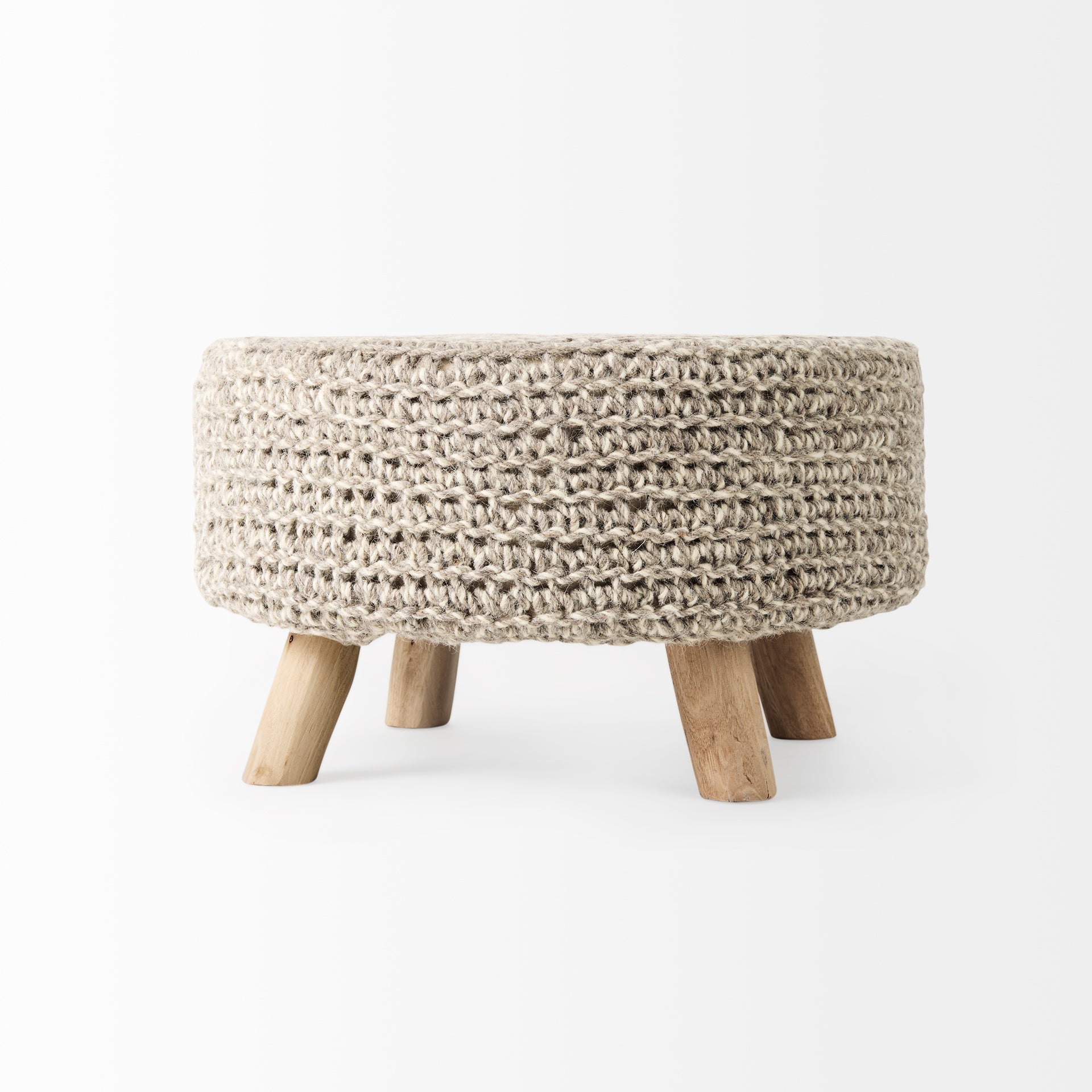 Mercana Bina 24" x 24" x 14" Wool Ottoman