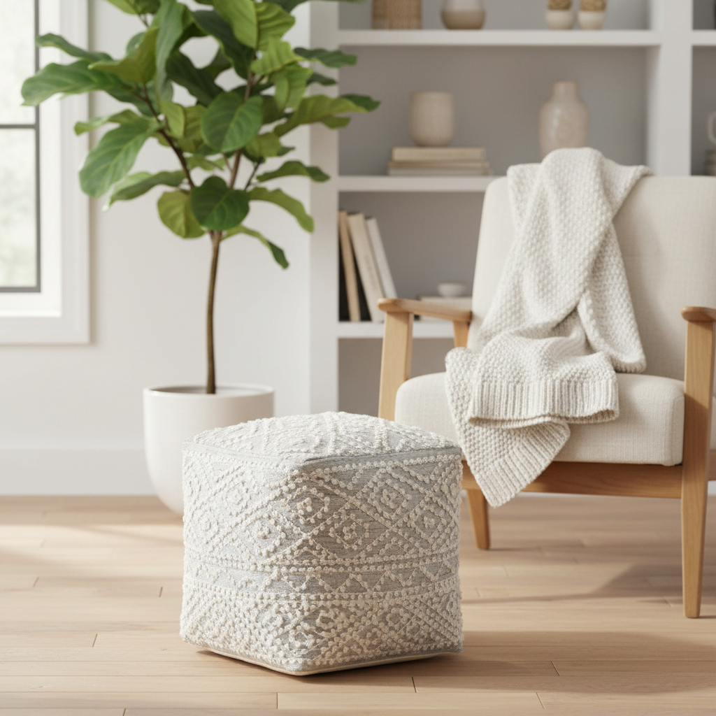 Mercana Farida 16" x 16" x 16" Pouf