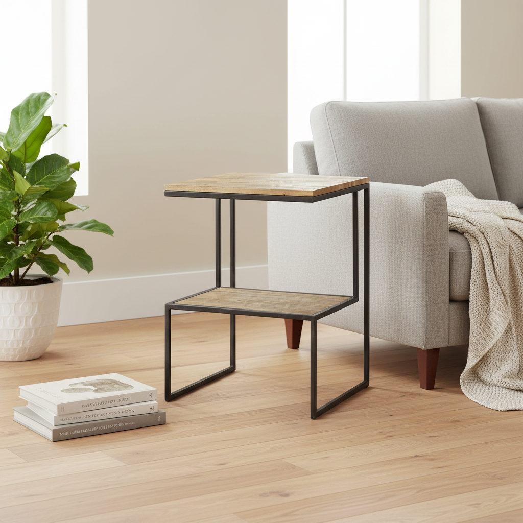 Mercana Ronin 16.1" x 16.1" x 21.1" Solid Wood Side Table