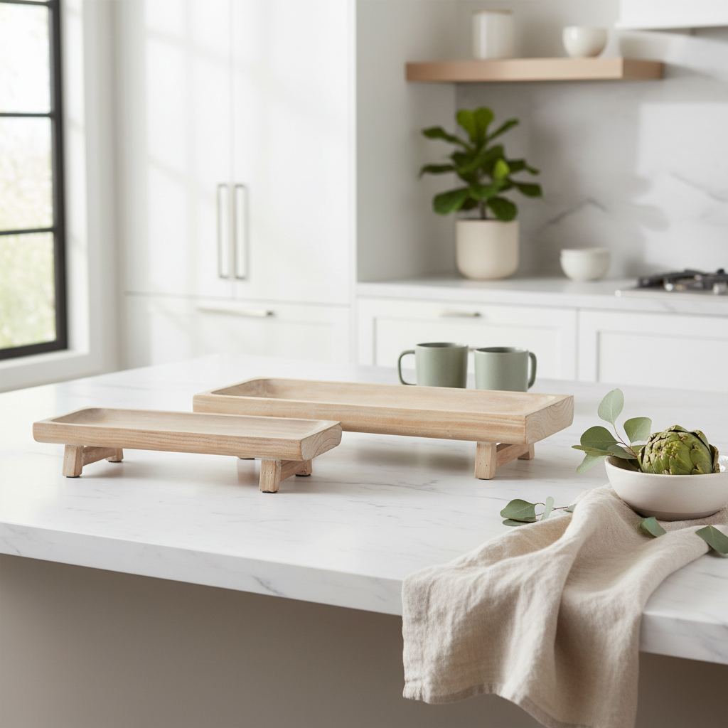Mercana Carver 15.5" x 6.3" x 2.8" Solid Wood Tray