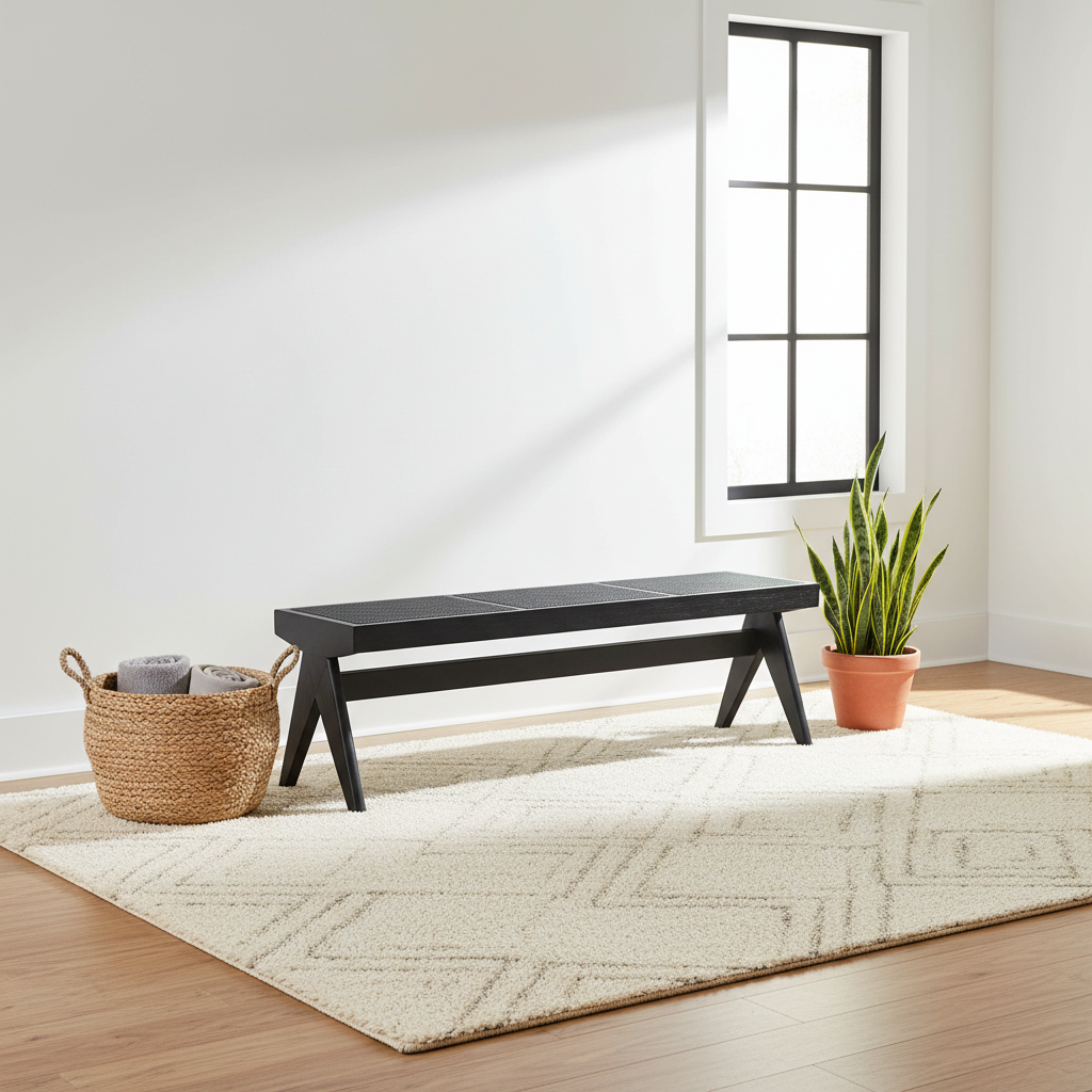 Mercana Arvin 59.1" x 17.7" x 18.1" Solid Wood Bench