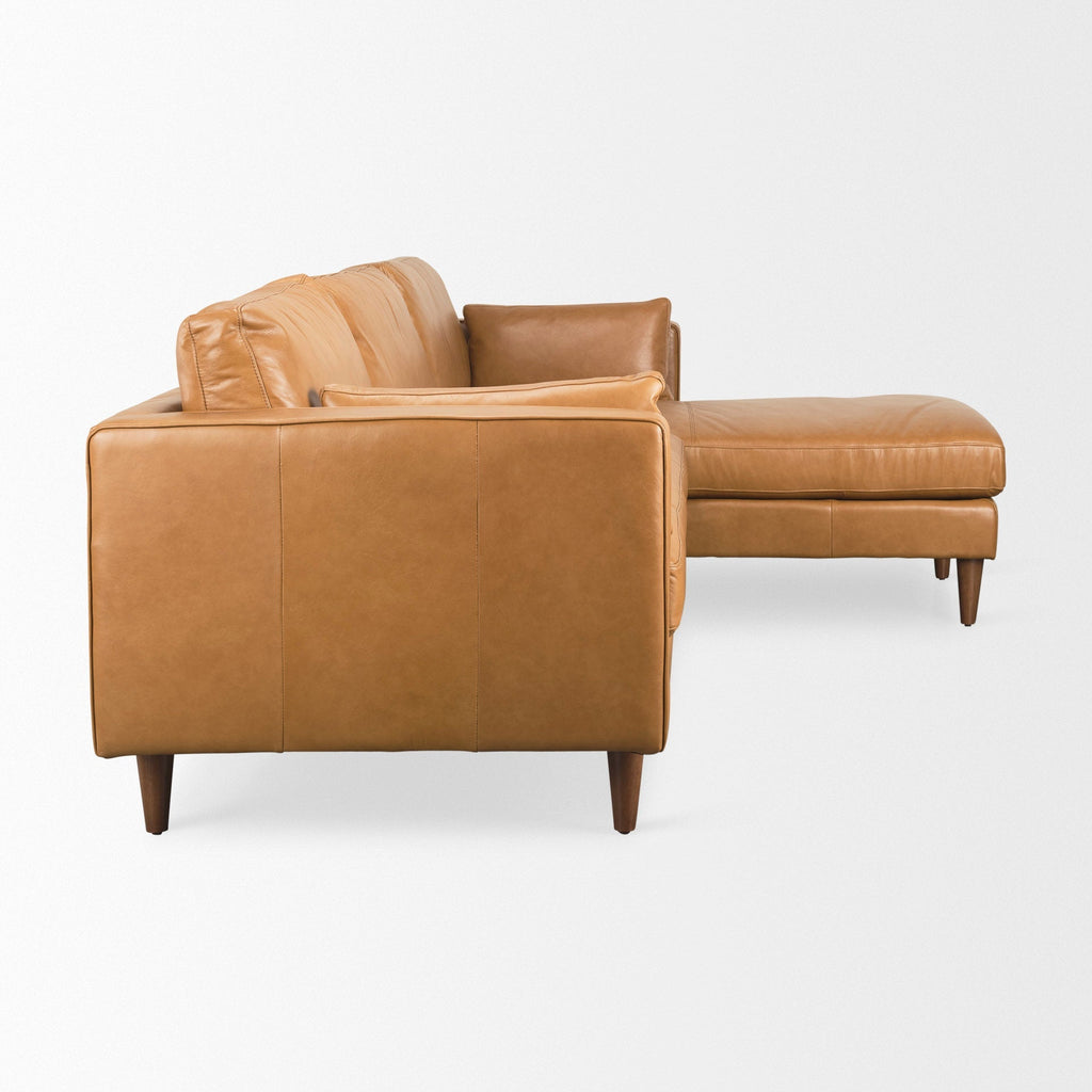 Mercana Elton 68.1" x 34.3" x 111.4" Solid Wood Sectional Sofa