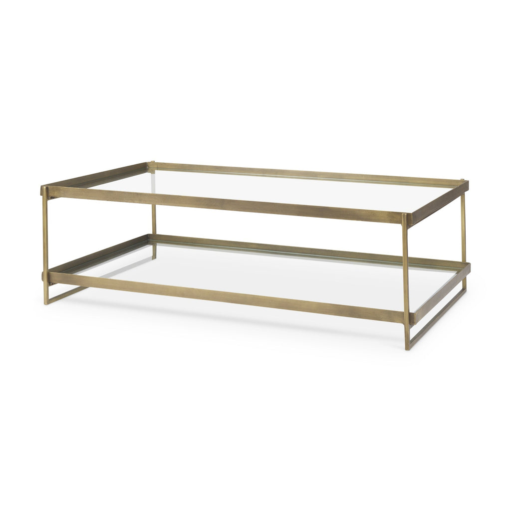 Mercana Trey 56" x 32" x 17" Glass Coffee Table