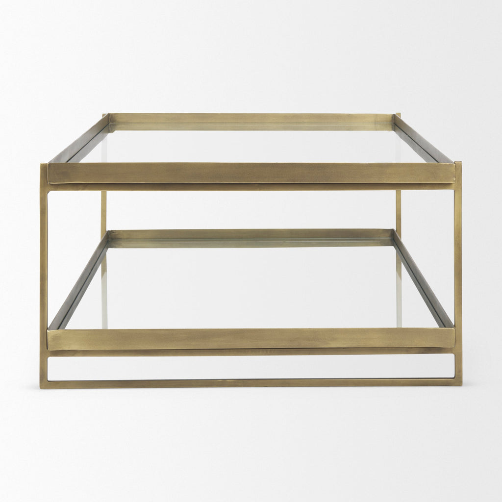 Mercana Trey 56" x 32" x 17" Glass Coffee Table