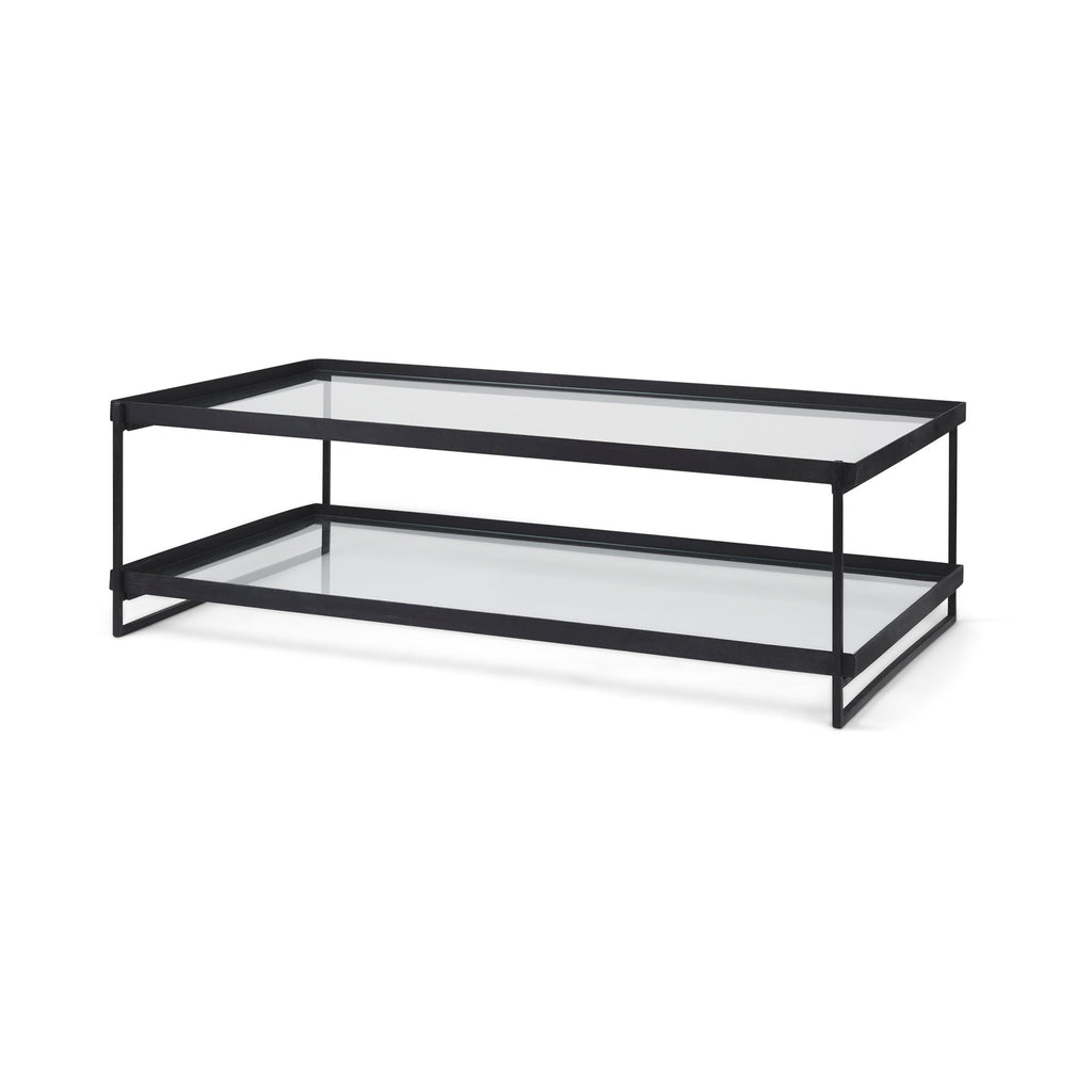 Mercana Trey 32" x 10" x 56" Glass Coffee Table