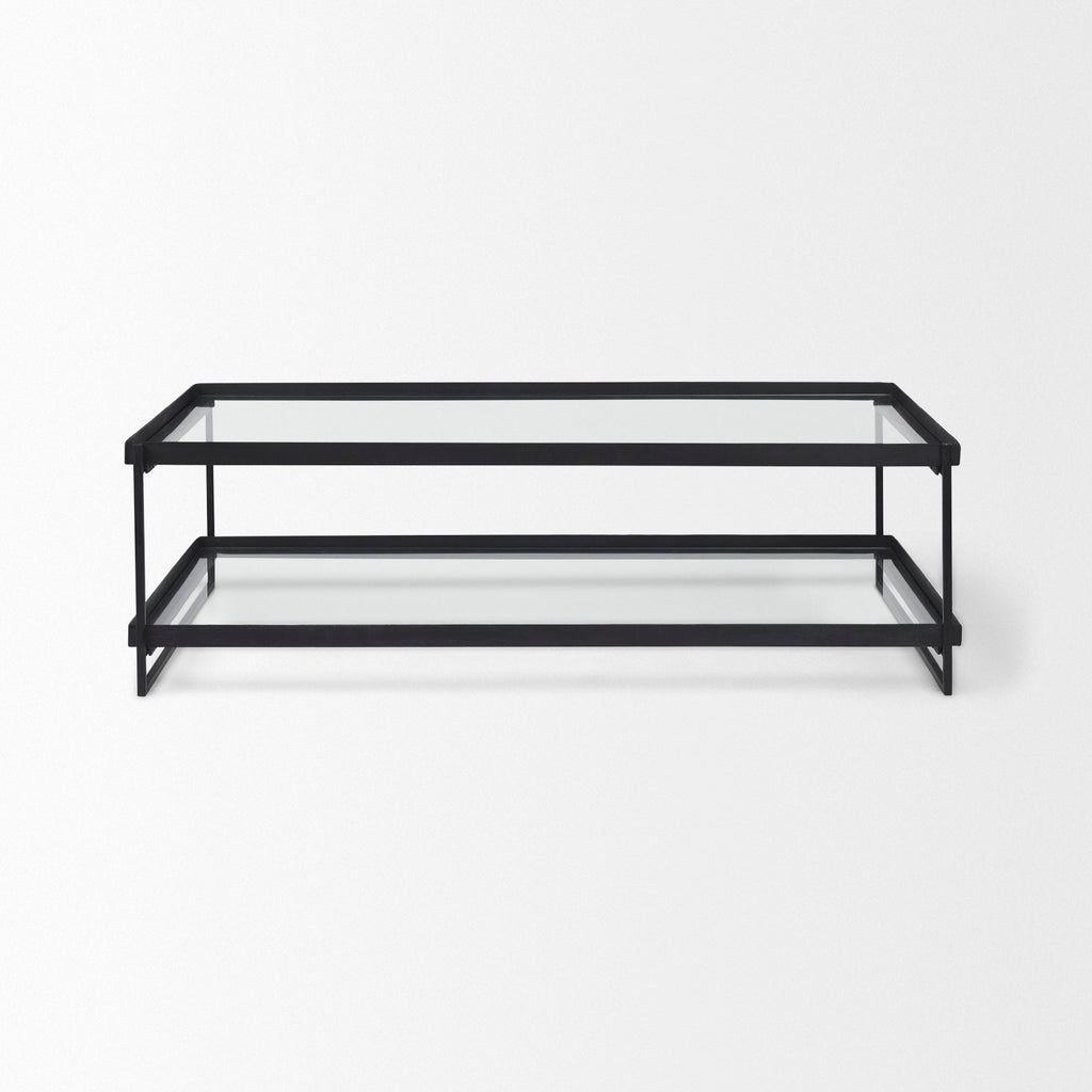 Mercana Trey 32" x 10" x 56" Glass Coffee Table