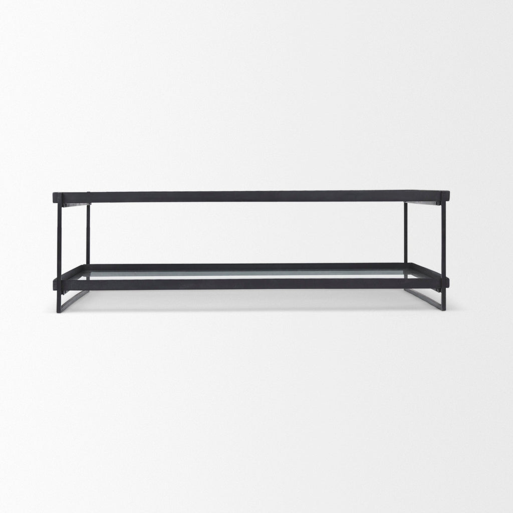Mercana Trey 32" x 10" x 56" Glass Coffee Table