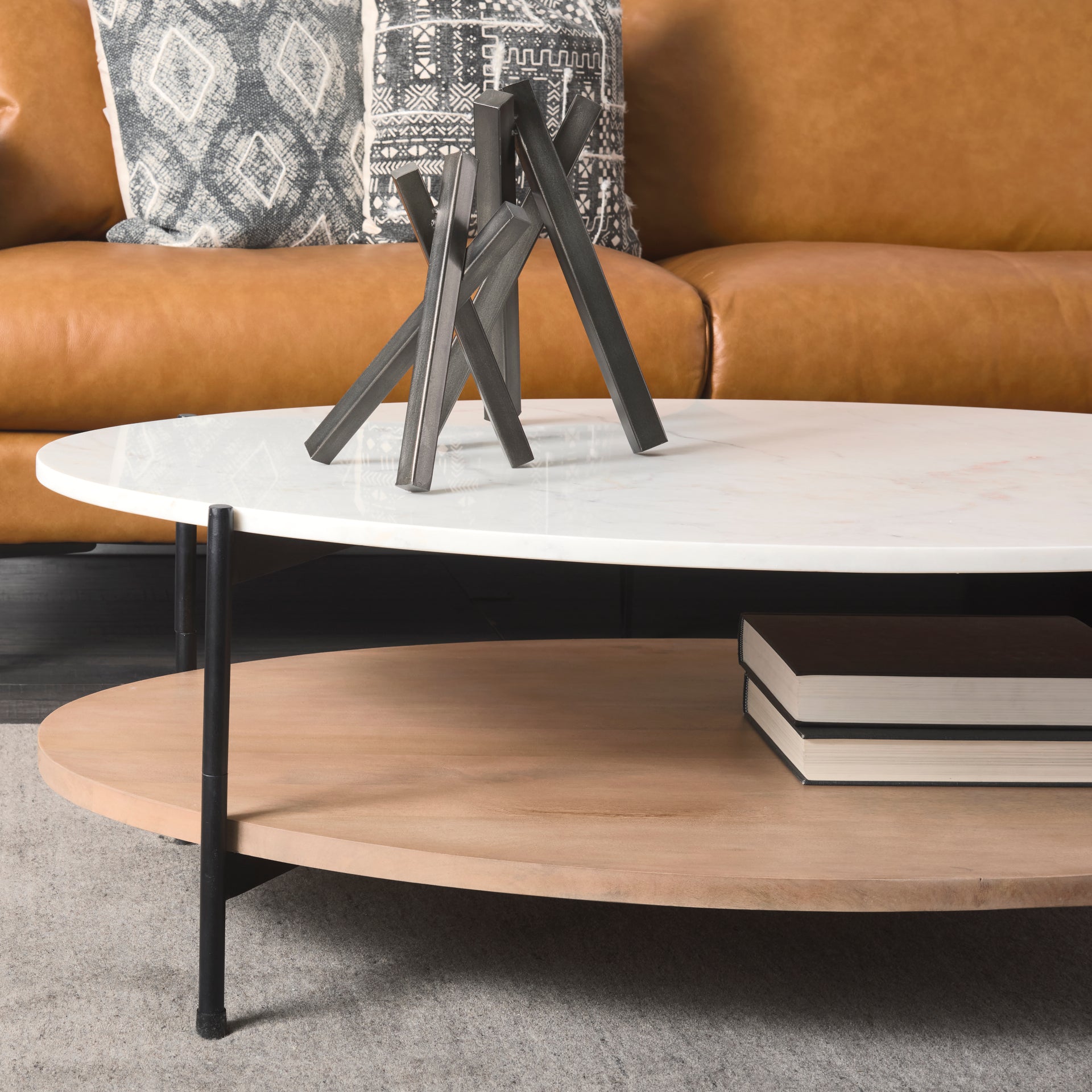 Mercana Larkin 48" x 30" x 16" Solid Wood Coffee Table