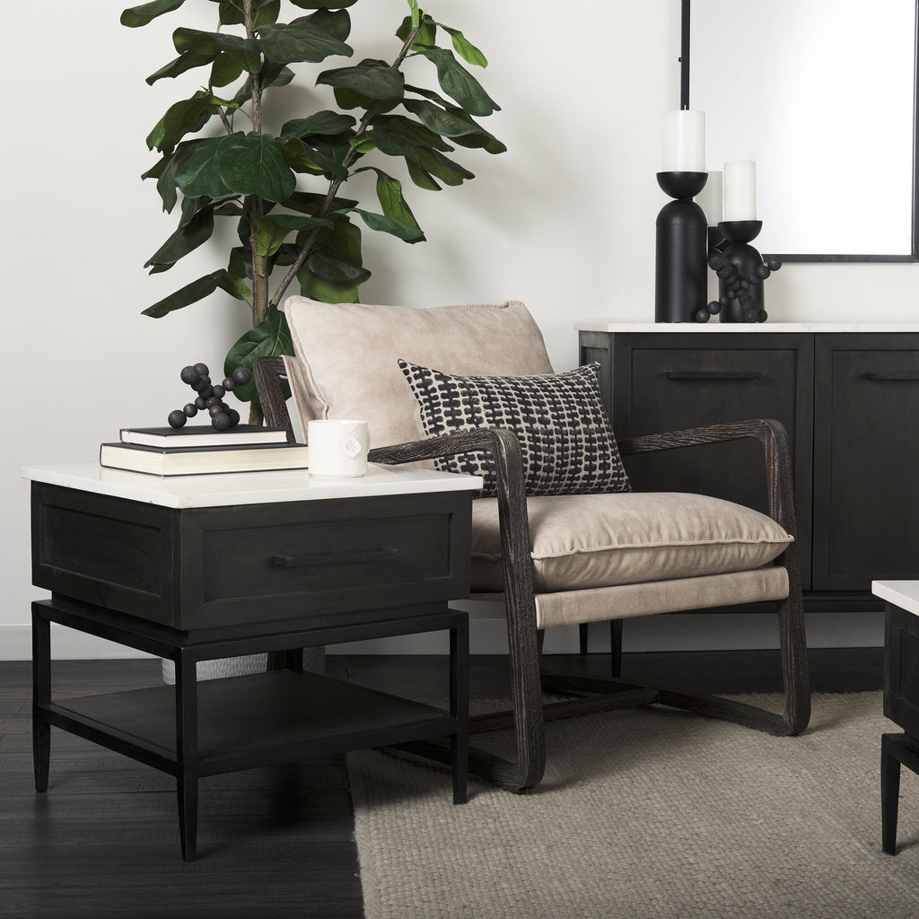 Mercana Divina 22" x 22" x 22" Solid Wood Side Table