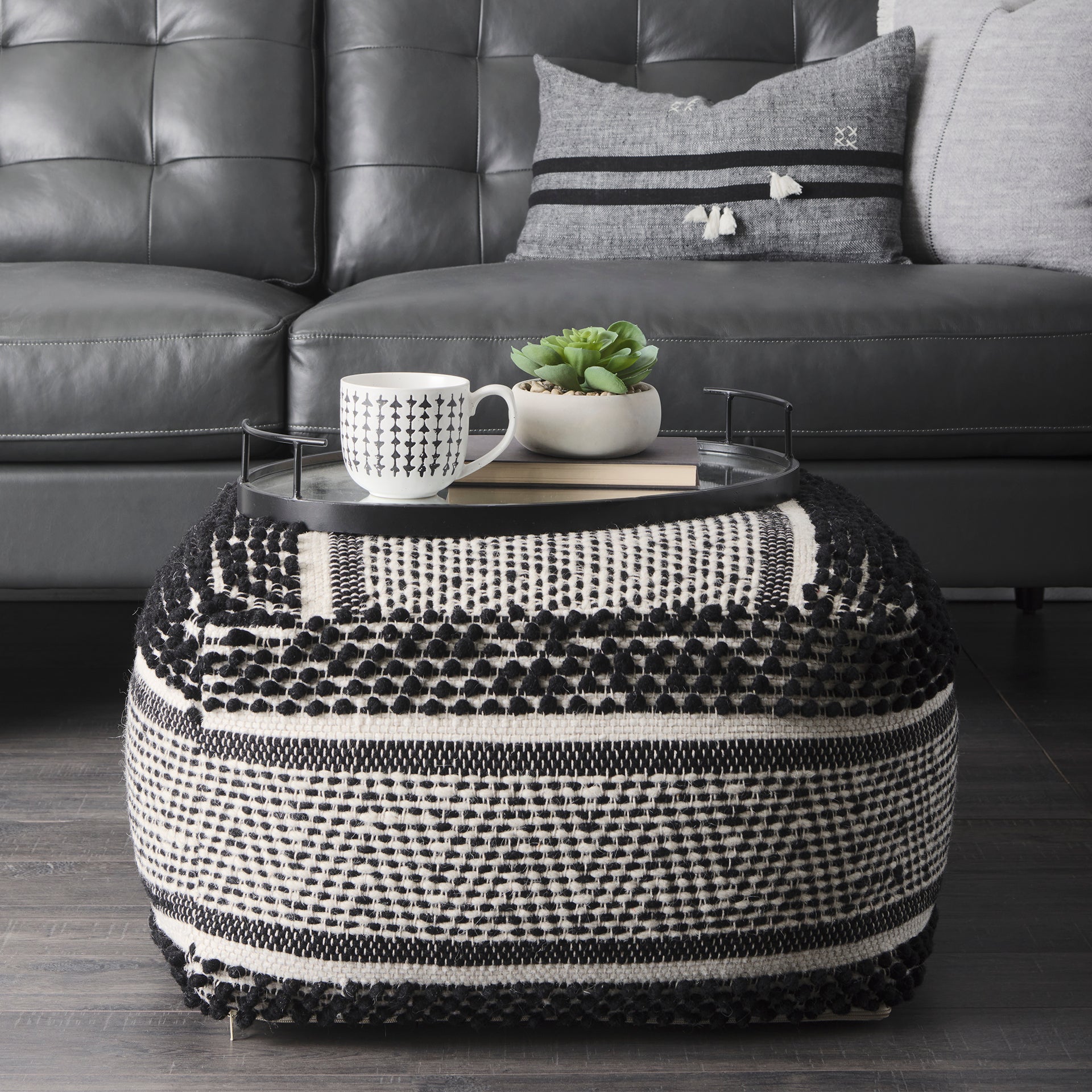 Mercana Garima 22" x 22" x 14" Pouf