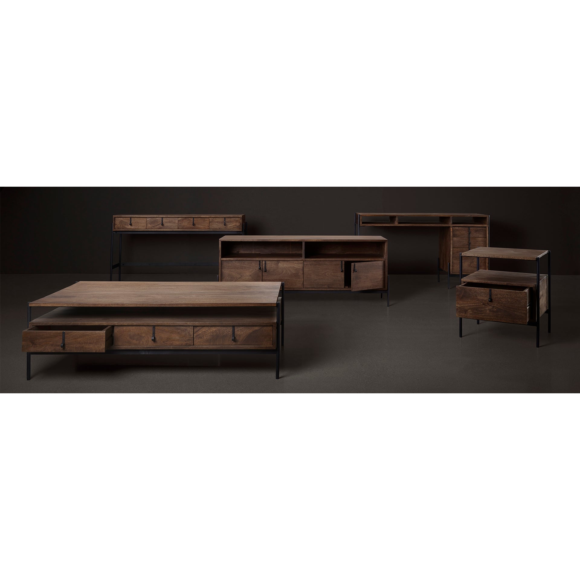 Mercana Glenn 55.5" x 22" x 31" Solid Wood Desk