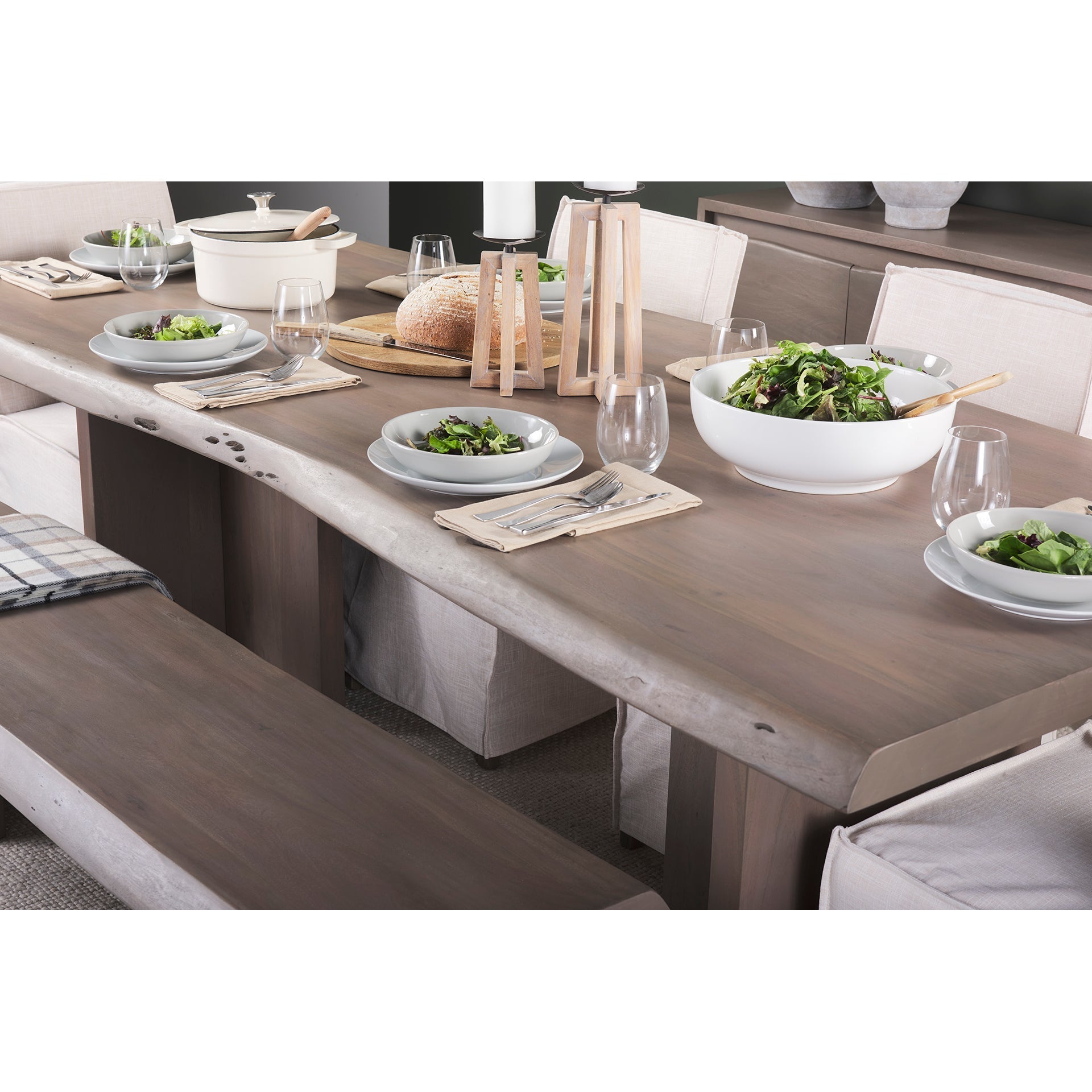 Mercana Konstantin 94" x 40" x 30" Solid Wood Dining Table