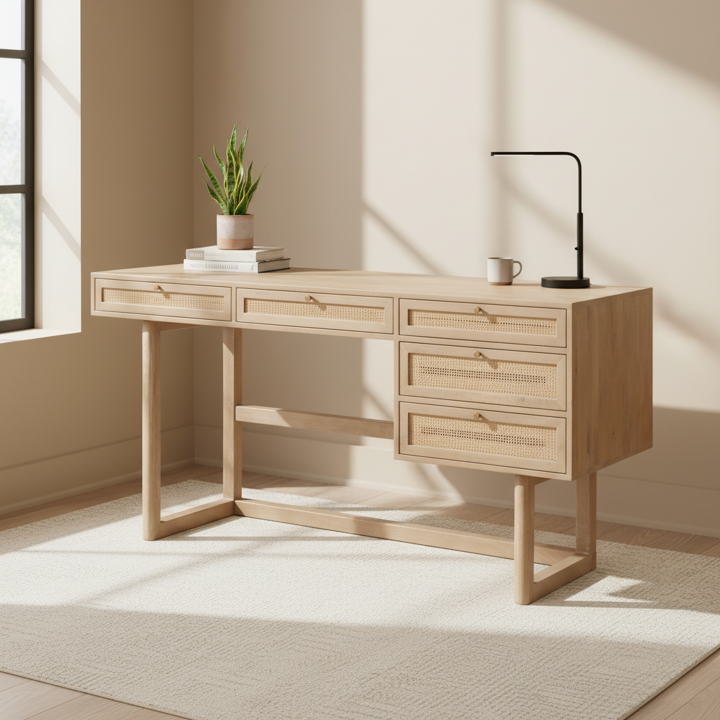 Mercana Grier 62" x 22.8" x 30" Solid Wood Desk