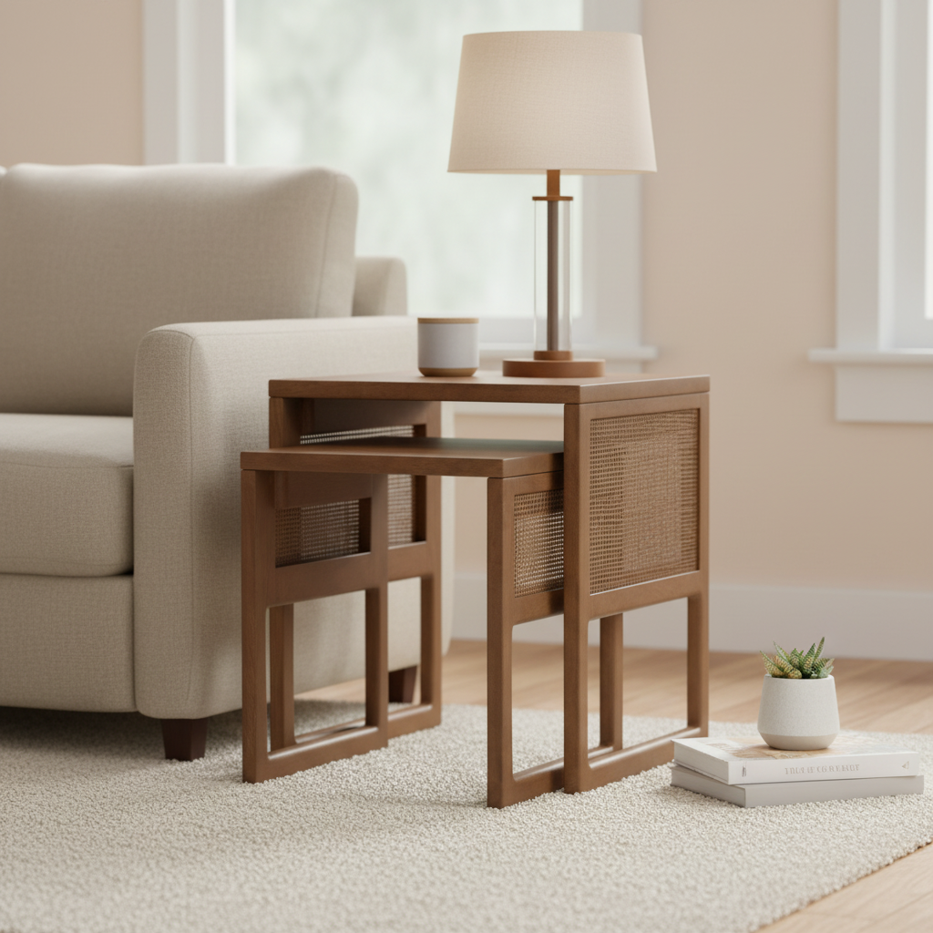 Mercana Grier 20" x 20" x 23.3" Solid Wood Side Table