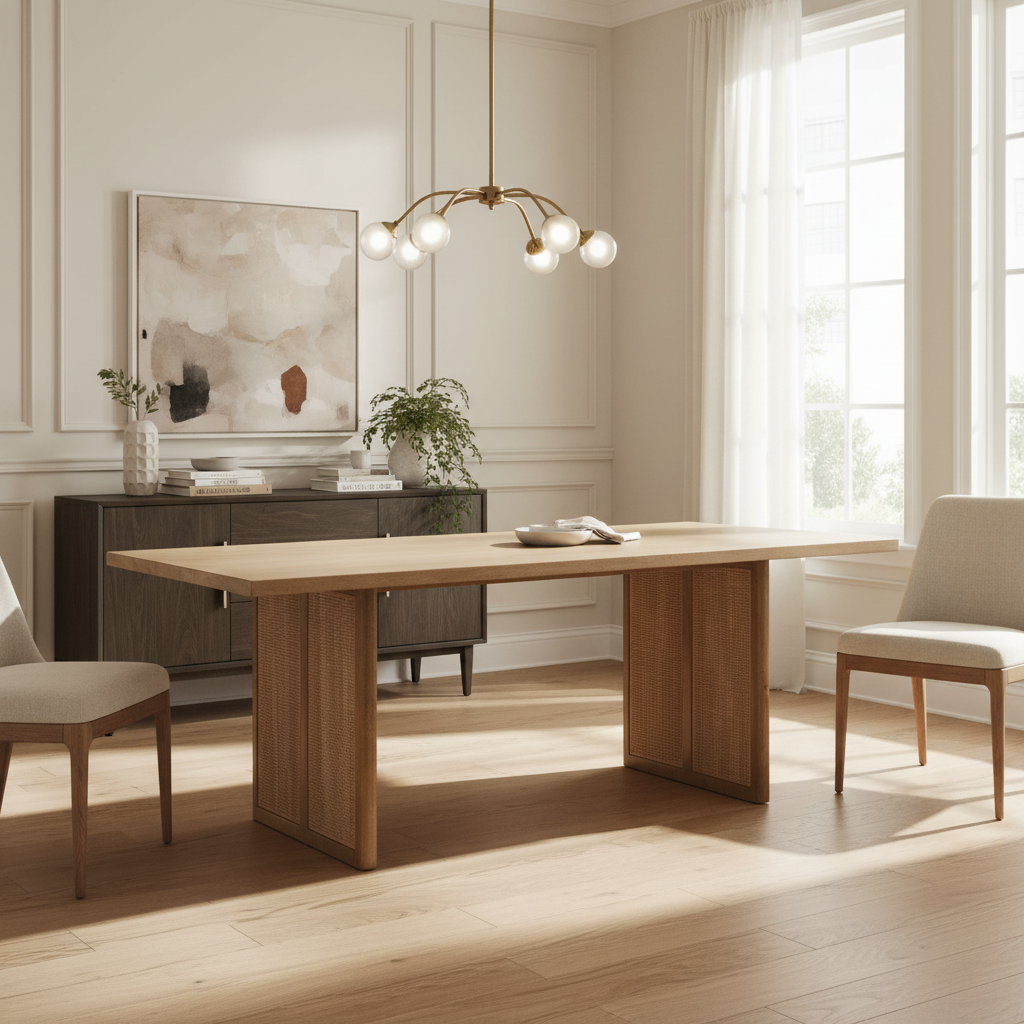Mercana Grier 84" x 38" x 30" Solid Wood Dining Table