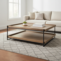 Mercana Trey 48" x 46" x 17" Solid Wood Coffee Table