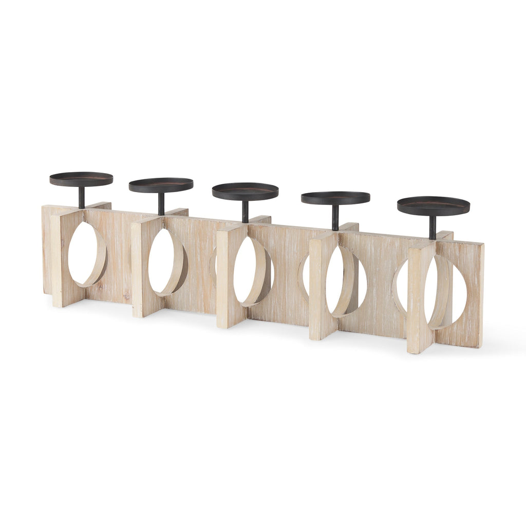 Mercana Cambie 29" x 6" x 9" Solid Wood Candle Holder