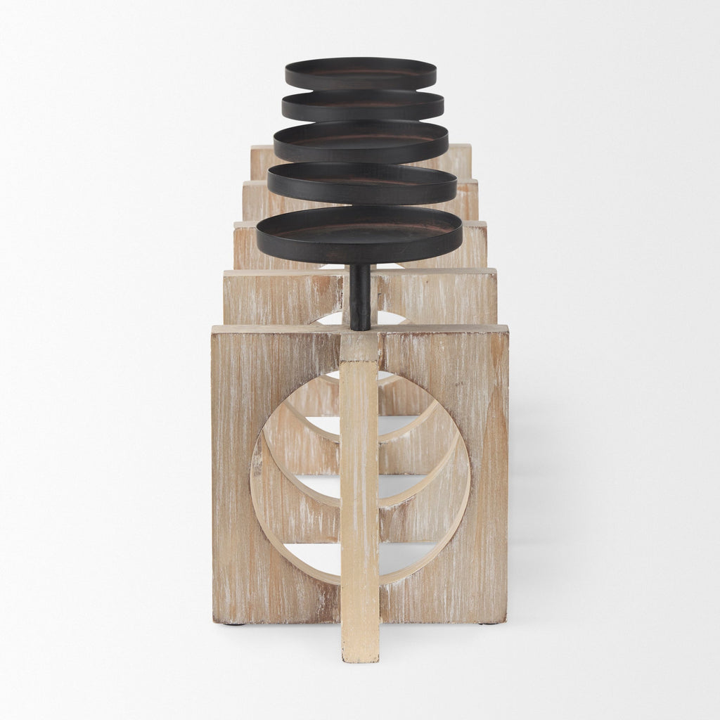 Mercana Cambie 29" x 6" x 9" Solid Wood Candle Holder