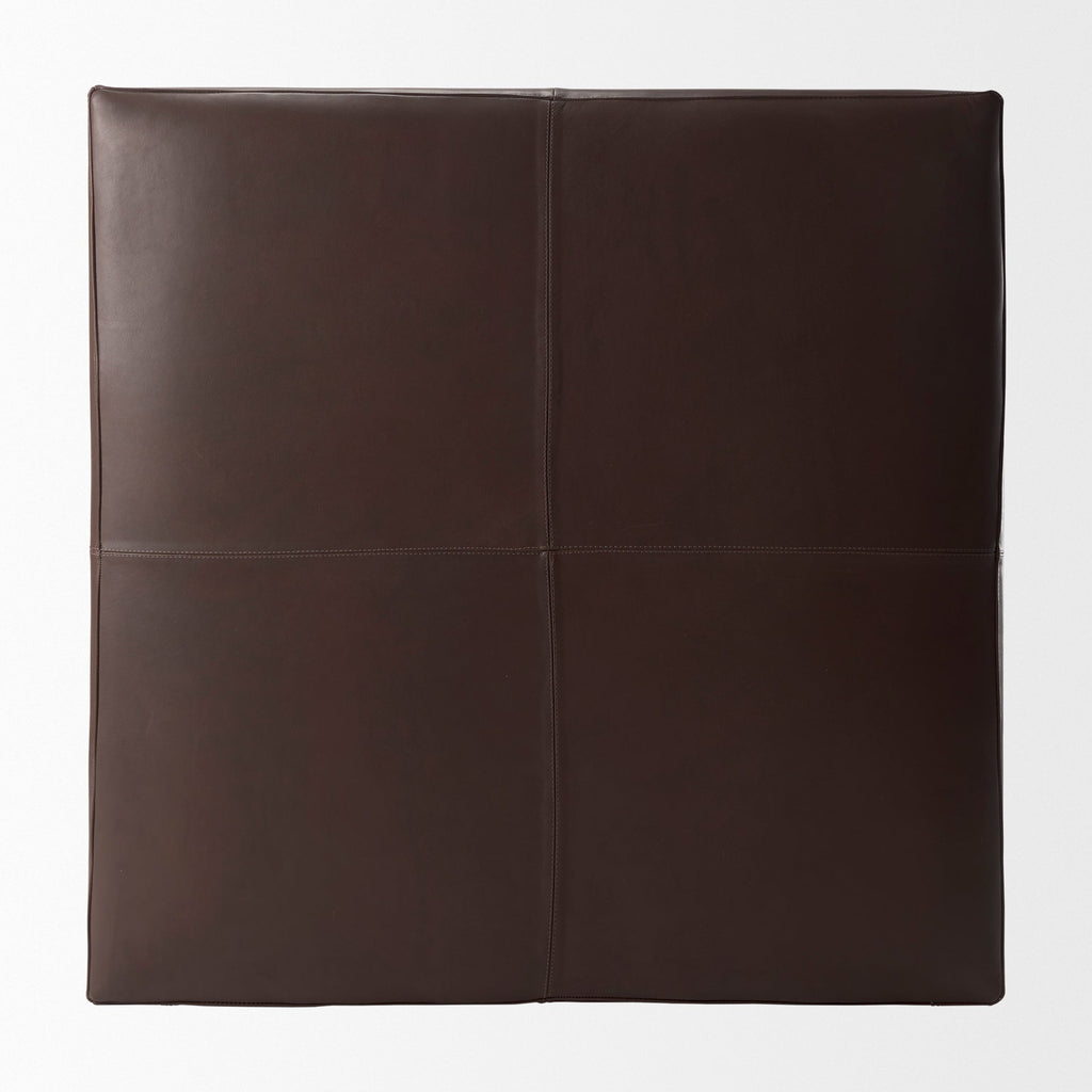 Mercana Minara 36" x 36" x 16" Leather Ottoman